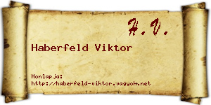 Haberfeld Viktor névjegykártya